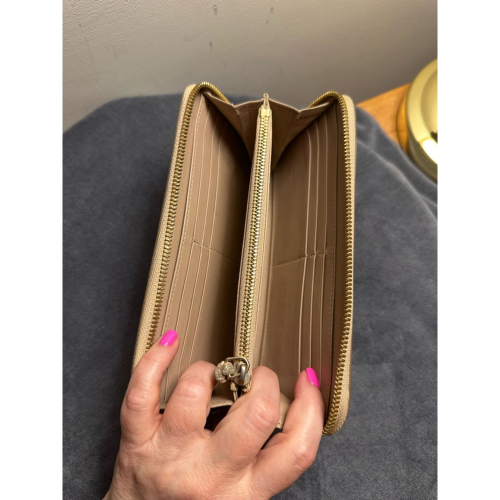 Chloé Yellow & Tan Leather Colorblock Long Zip Wallet - Picture 7 of 14
